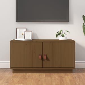 VidaXL Tv-meubel 80x34x40 Cm Massief Grenenhout Honingbruin