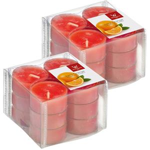 Trend Candles 24x Geurtheelichtjes sinaasappel/oranje 4 branduren -