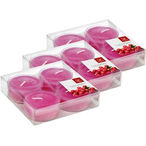 Trend Candles 12x Maxi geurtheelichtjes cranberry/roze 8 branduren -