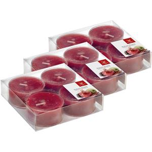 Trend Candles 12x Maxi geurtheelichtjes gebakken appel/bordeauxrood 8 branduren -