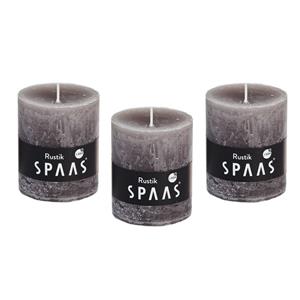 Candles by Spaas 8x Taupe Rustieke Cilinderkaars/stompkaars 7x8 Cm 30 Branduren tompkaarsen