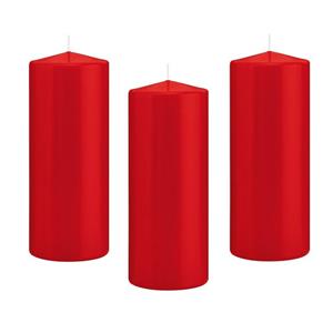 Shoppartners 8x Kaarsen Rood 8 X 20 Cm 119 Branduren Sfeerkaarsen tompkaarsen