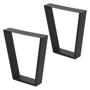 Tafelpoten Set Van 2 Trapezium Design 40x43,5 Cm Antraciet Staal Ml-design