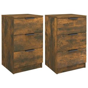 VidaXL Nachtkastjes 2 St 40x36x65 Cm Gerookt Eikenkleurig