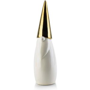 CASA DI ELTURO Decoratief Beeld Kerstman Goud - Wit - H25cm