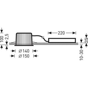 Trilux 6529251 InperlaLPC05#6529251 LED-Einbauleuchte LED ohne 19W Weiß