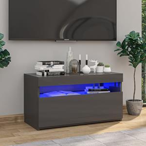 Vidaxl Tv-meubel met LED-verlichting 75x35x40 cm hoogglans grijs