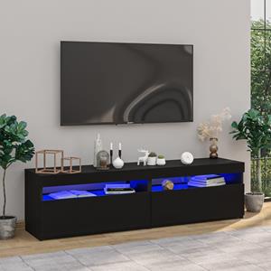 Vidaxl Tv-meubelen 2 st LED-verlichting 75x35x40 cm hoogglans zwart