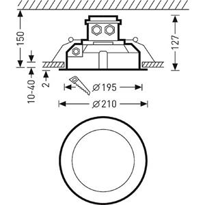 Trilux 6967540 Lutera200CS #6967540 LED-inbouwlamp LED Zonder 23 W RVS