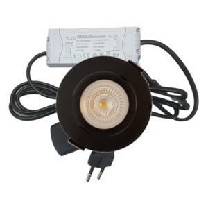 Led inbouwspot 4,5 Watt Zwart - met trafo - dimbaar