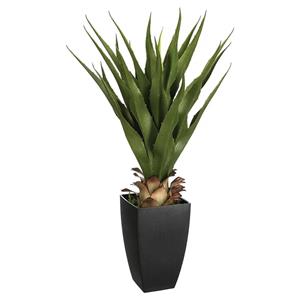 Atmosphera Agave Rect kunstplant in pot van cement 73 cm - Kunstplanten