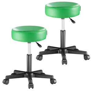 Casaria Rollhocker Kunstleder 2er-Set Grün 360° drehbar