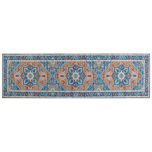 BELIANI Vloerkleed blauw/oranje 60 x 200 cm RITAPURAM