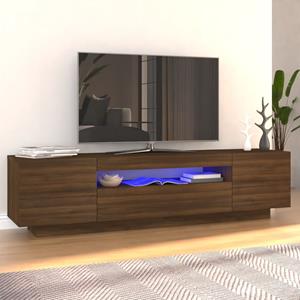 vidaXL TV-Schrank mit LED-Leuchten Braun Eichen-Optik 160x35x40 cm 