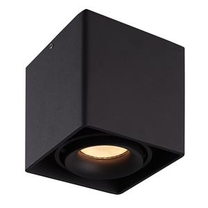 HOFTRONIC™ 2x Dimbare LED opbouw plafondspot Esto Zwart incl. GU10 spot 5W 2700K IP20 kantelbaar