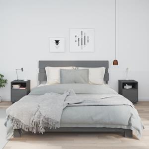 VidaXL Nachtkastjes 2 St 40x34x55 Cm Massief Grenenhout Grijs