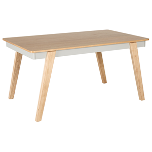 BELIANI Eettafel 150 x 90 cm licht hout en grijs PHOLA