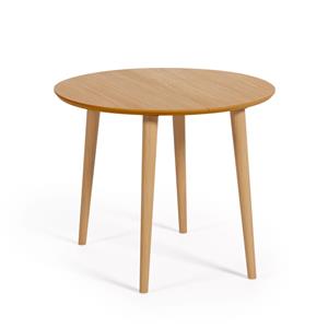 Kave Home Uitschuifbare Ronde Eettafel Oqui Eikenhout, 90-170 x 90cm - Bruin