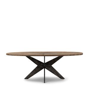 Rivièra Maison Ovale Eettafel Falcon Crest Eikenhout, 230 x 105cm - Black