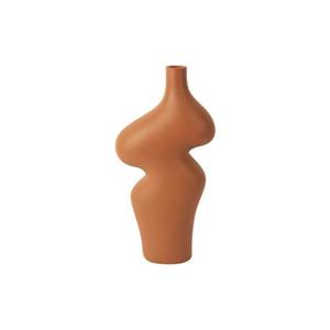 Present time Vase Organic Curves large polyresin burned orange