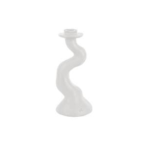 Present time Candleholder Organic Swirl medium polyresin white