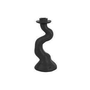 Present time Candleholder Organic Swirl medium polyresin black