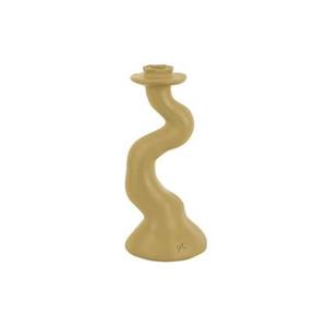 Present time Candleholder Organic Swirl medium polyresin latte brown