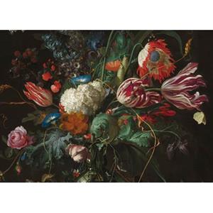 Art For the Home Canvas - Bloemen in een Glazen Vaas - 100x70 cm