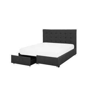 Beliani ROCHELLE Bed met opberger grijs 140x200