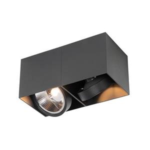QAZQA Designstrahler dunkelgrau rechteckig AR111 2-flammig - Box