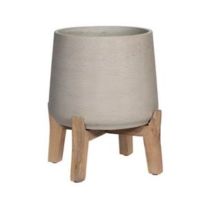 Pottery Pots Bloempot op standaard Grijs-Beige D 50.5 cm H 57.5 cm