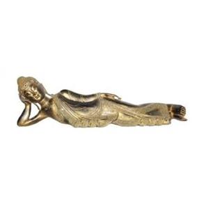 Fine Asianliving Mandalay Liggende Buddha Zwart Goud Handgemaakt Van