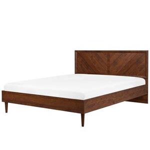 Beliani MIALET Bed donkere houtkleur 160x200