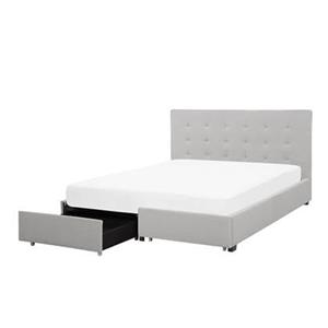 Beliani ROCHELLE Bed met opberger grijs 180x200