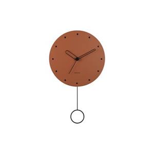 Karlsson Wall clock Studs pendulum wood burned orange