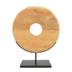 Bazar Bizar De Teak Disc op Stand - L