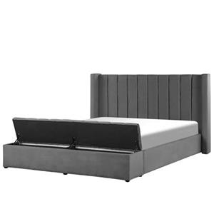 Beliani NOYERS Bed grijs 160x200