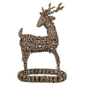 Clayre & Eef Beeld Rendier 30x20x49 cm Bruin Rotan Kerstdecoratie