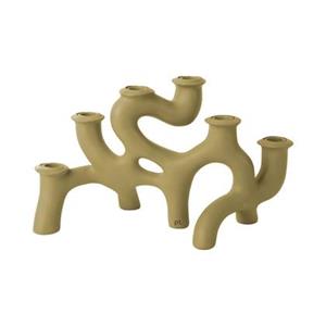 Present time Candleholder Swirls large polyresin latte brown