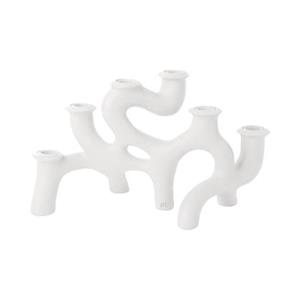 Present time Candleholder Swirls large polyresin white