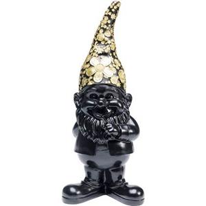 KARE decoratief figuur dwerg staand, zwart/goud, polyresin