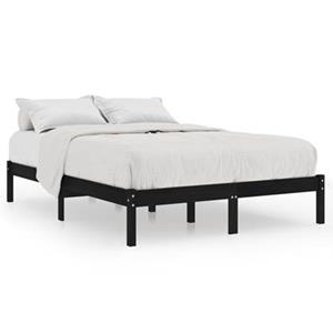 VidaXL Bedframe massief hout zwart 180x200 cm 6FT Super King