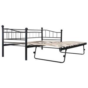 VidaXL Bedframe staal zwart 180x200/90x200 cm