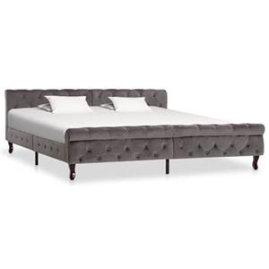 VidaXL Bedframe fluweel grijs 200x200 cm