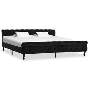 VidaXL Bedframe fluweel zwart 200x200 cm