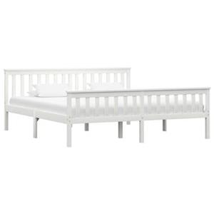 VidaXL Bedframe massief grenenhout wit 180x200 cm