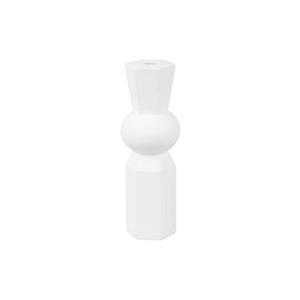 Present time Candle holder Geo King polyresin white