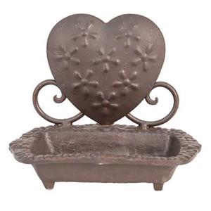 Clayre & Eef Zeepbakje 16x11x13 cm Bruin Ijzer Hart Zeephouder