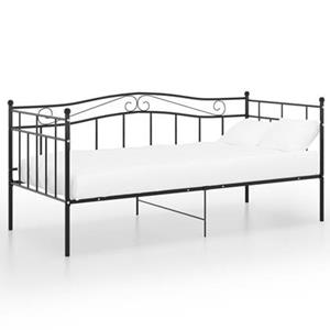 vidaxl Slaapbankframe metaal zwart 90x200 cm