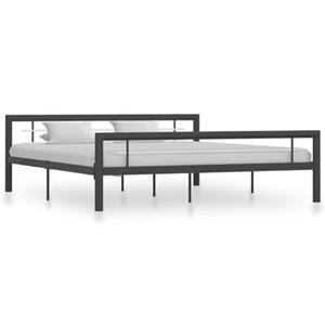 VidaXL Bedframe metaal grijs en wit 180x200 cm